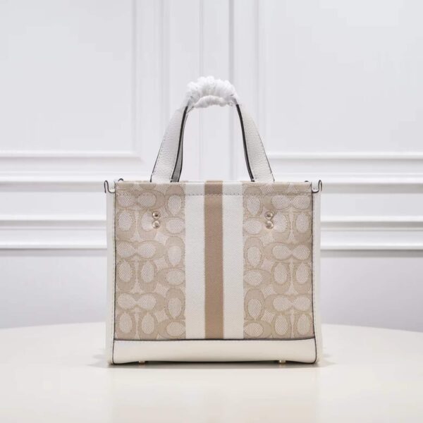 Coach Dempsey Tote 22 In Signature Jacquard White Multicolor C8417 - Image 7