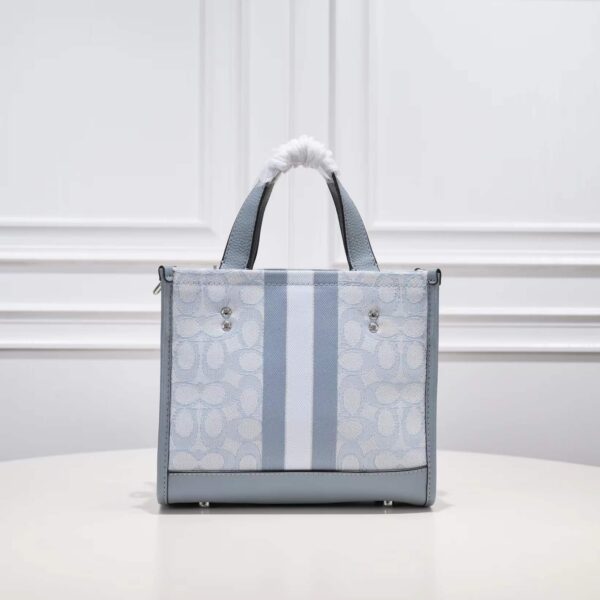 Coach Dempsey Tote 22 In Signature Jacquard Blue Multicolor C8417 - Image 7