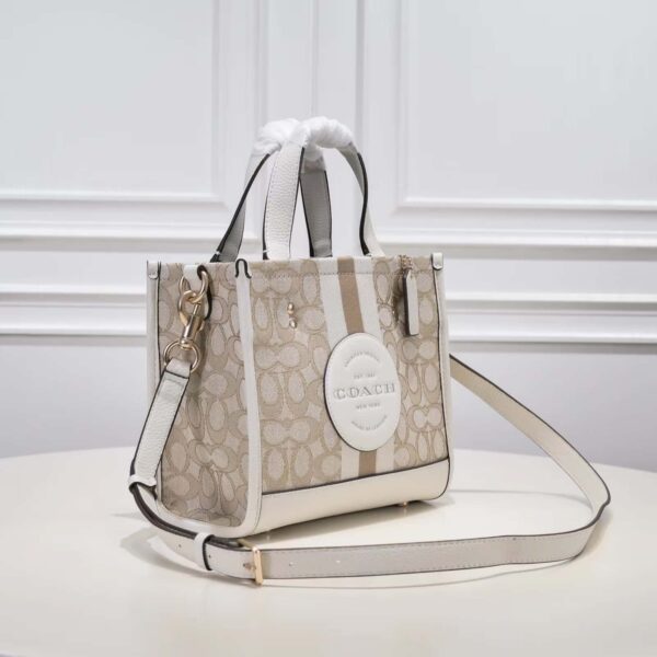 Coach Dempsey Tote 22 In Signature Jacquard White Multicolor C8417 - Image 8