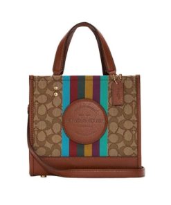 Coach Dempsey Tote 22 In Signature Jacquard Beige Multicolor C5637