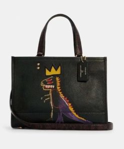 Coach X Jean Michel Basquiat Dempsey Carryall Satchel Black C5661