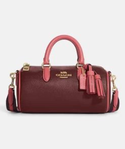 Coach Lacey Crossbody In Signature Canvas Wine Red Cb876