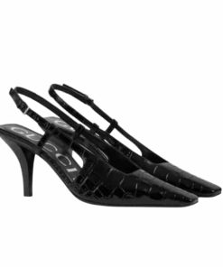 Gucci Women's Crocodile Print Pump Black 674666 Ukq00 1000
