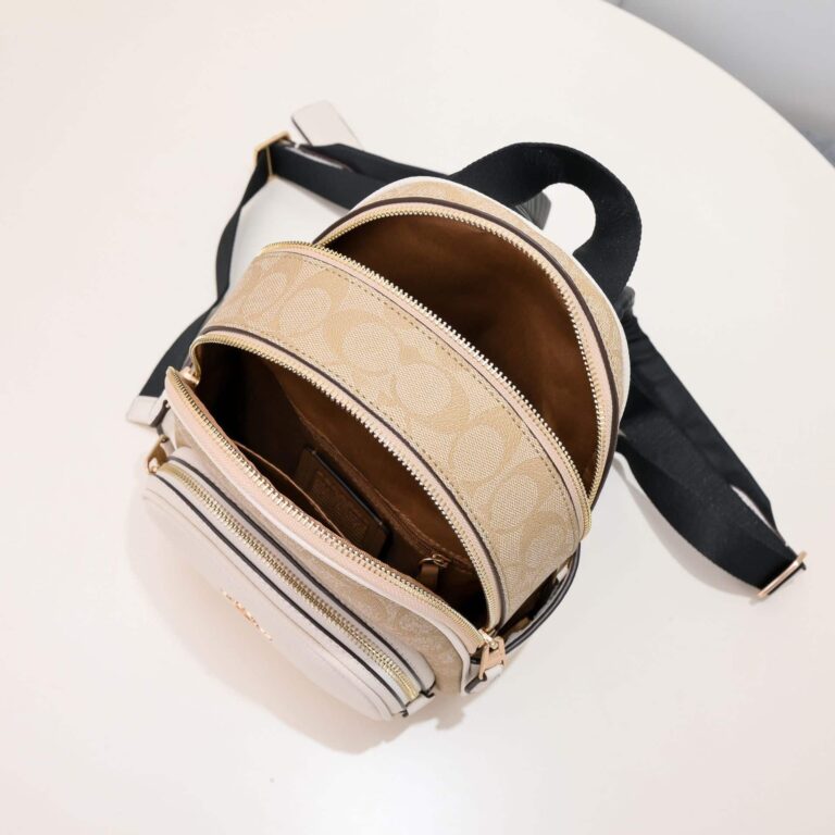 Coach Court Backpack In Signature Canvas Beige 5671 - Image 5