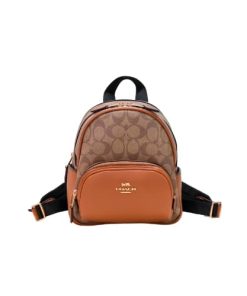 Coach Court Backpack In Signature Canvas Brown C8604