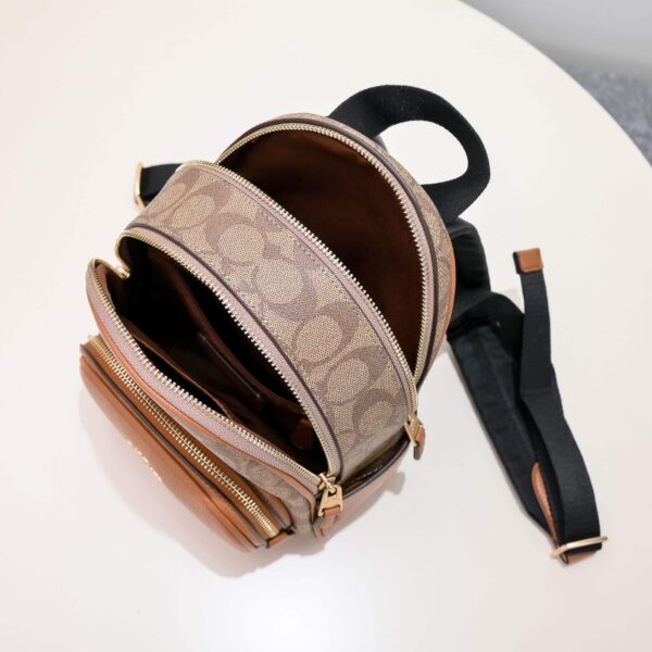 Coach Court Backpack In Signature Canvas Brown C8604 - Image 7