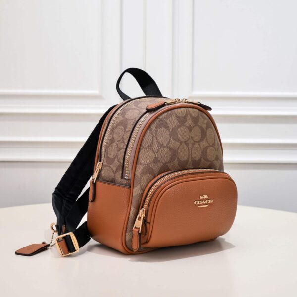 Coach Court Backpack In Signature Canvas Brown C8604 - Image 2