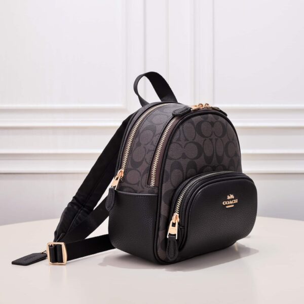 Coach Mini Court Backpack In Signature Canvas Black C8604 - Image 2