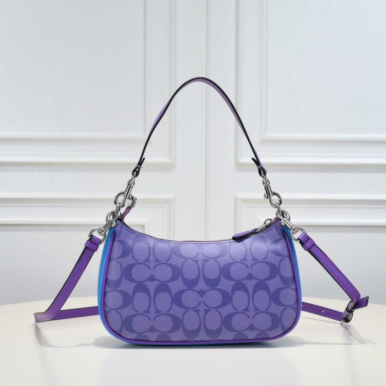Coach Teri Shoulder Bag In Blocked Signature Canvas Purple Ca170 - Image 3