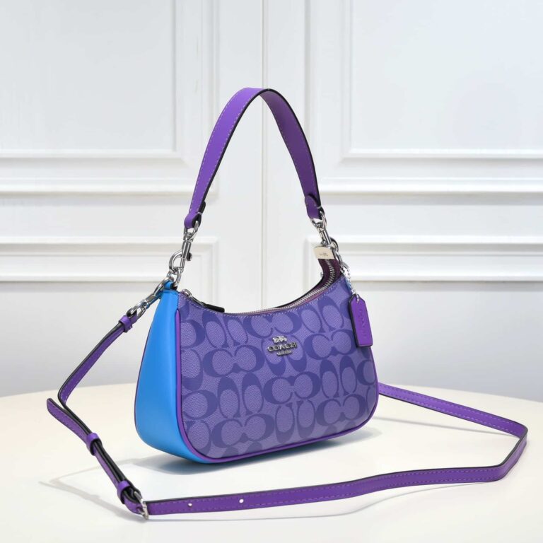 Coach Teri Shoulder Bag In Blocked Signature Canvas Purple Ca170 - Image 2