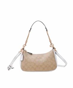 Coach Teri Shoulder Bag In Signature Canvas Beige Cc323