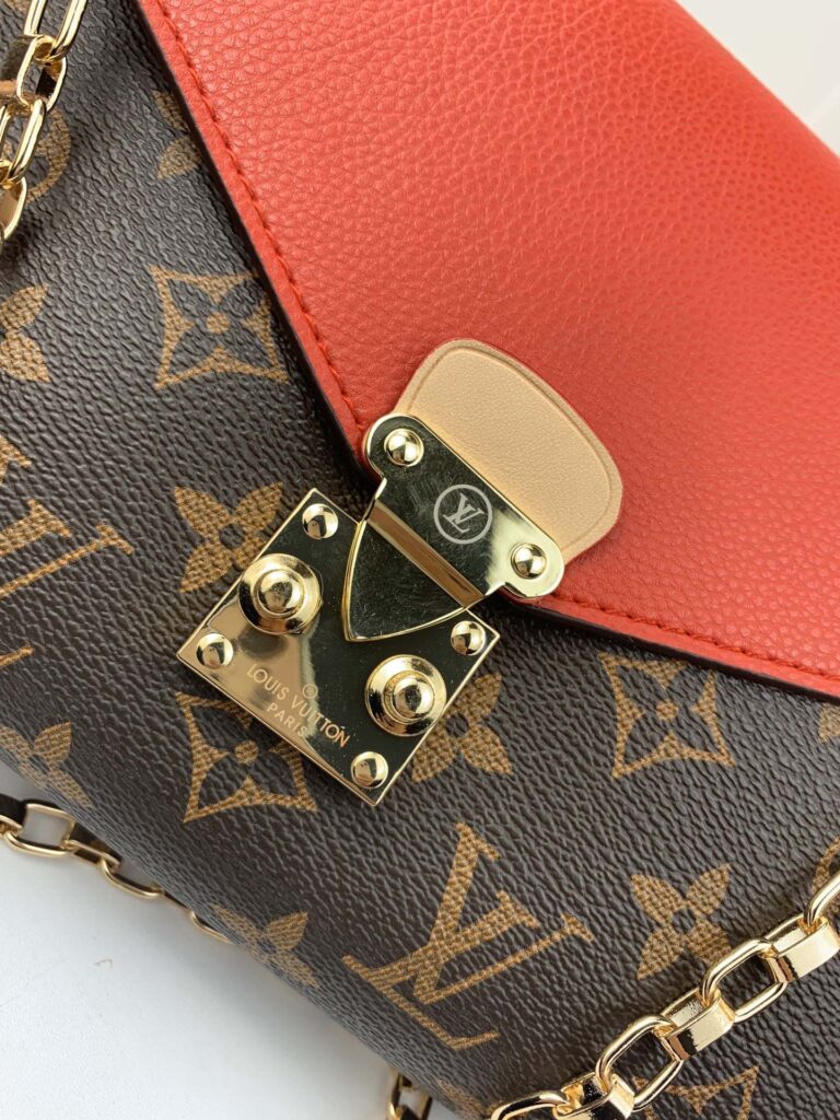Louis Vuitton Pallas Chain Canvas Monogram Shoulder Bag Red - Image 5