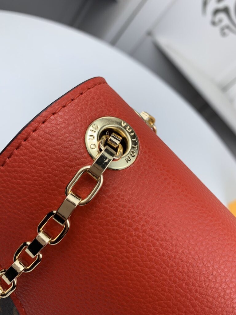 Louis Vuitton Pallas Chain Canvas Monogram Shoulder Bag Red - Image 3