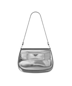 Prada Cleo Brushed Leather Shoulder Bag In Silver 1Bd311Zo6F0118Vooo