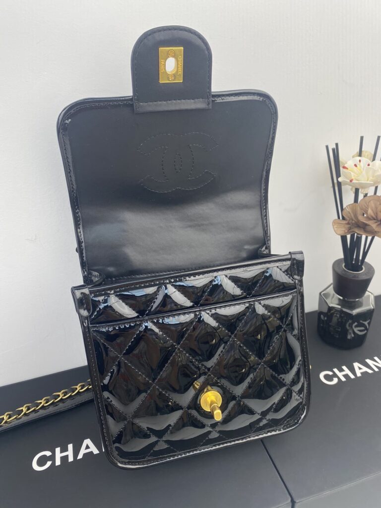 Chanel Small Flap Bag With Top Handle Black As3652 B09576 94305 - Image 8