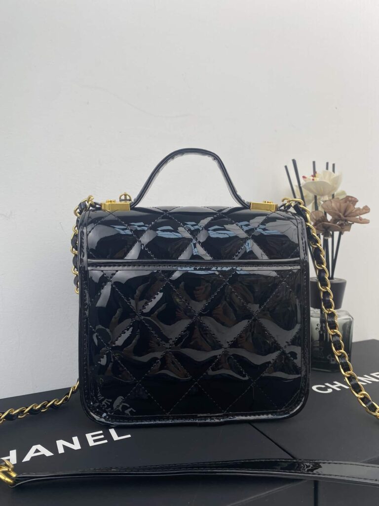 Chanel Small Flap Bag With Top Handle Black As3652 B09576 94305 - Image 6