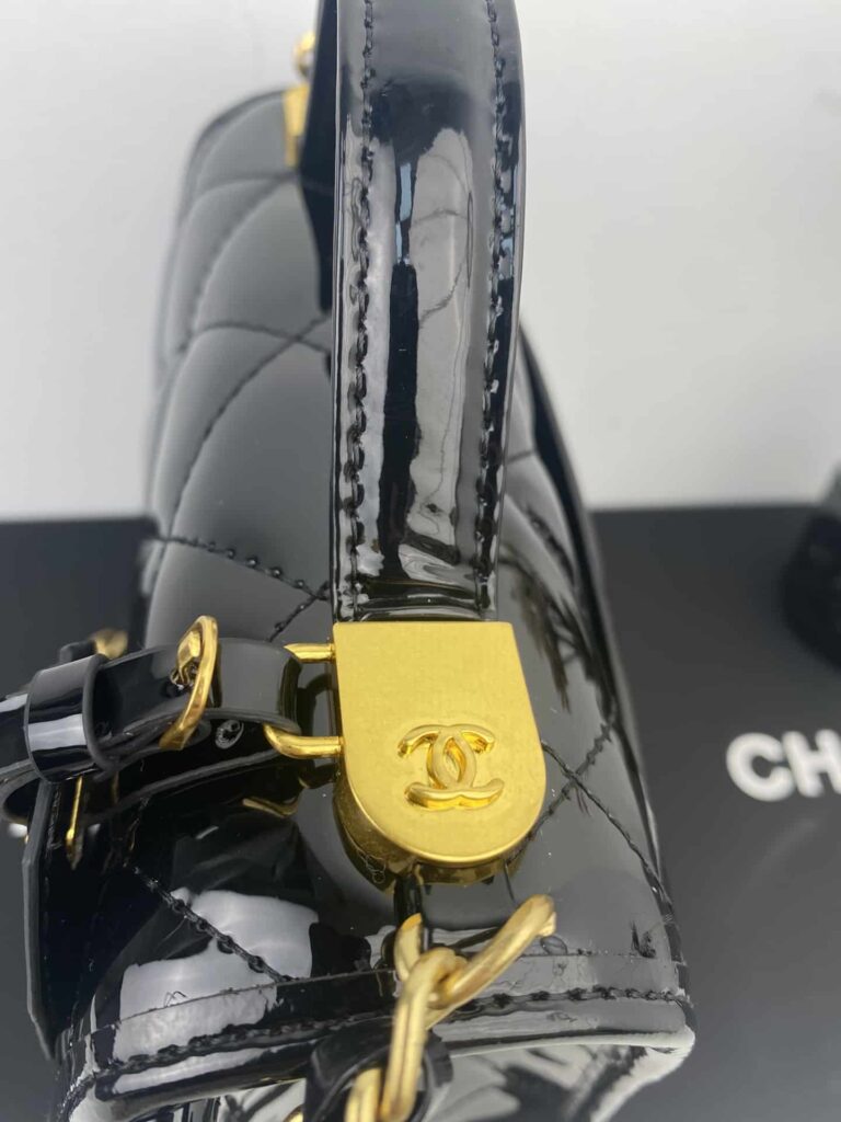 Chanel Small Flap Bag With Top Handle Black As3652 B09576 94305 - Image 5