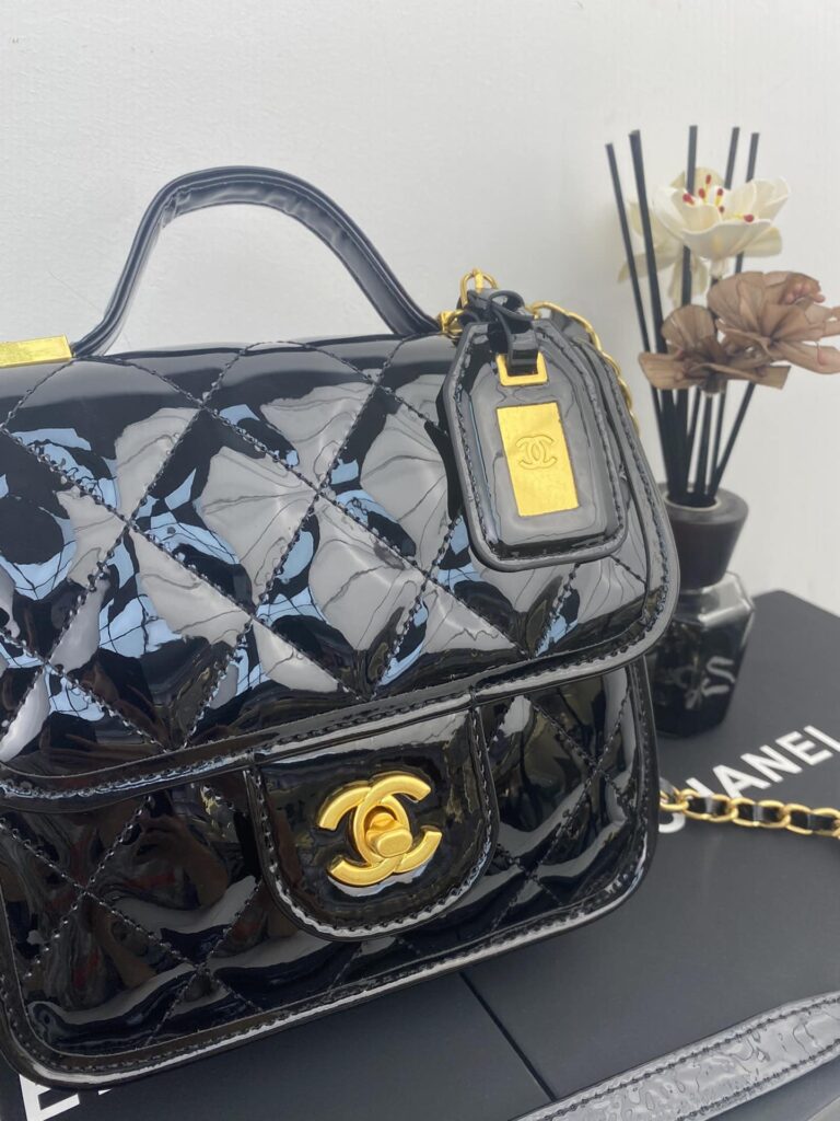 Chanel Small Flap Bag With Top Handle Black As3652 B09576 94305 - Image 3