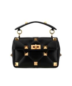 Valentino Garavani Roman Stud Chain Link Shoulder Bag In Black 1W2B0I82Bsf