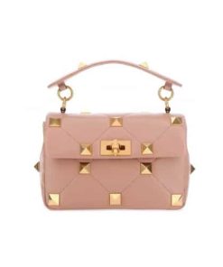 Valentino Garavani Roman Stud Chain Link Shoulder Bag In Rose Pink 1W2B0I82Bsf