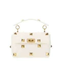 Valentino Garavani Roman Stud Chain Link Shoulder Bag In White 1W2B0I82Bsf