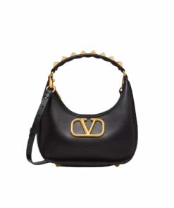 Valentino Stud Sign Calfskin Hobo Bag In Black  1W2B0K69Eim0No