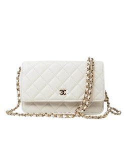 Chanel Wallet On Chain Woc White 19Cm