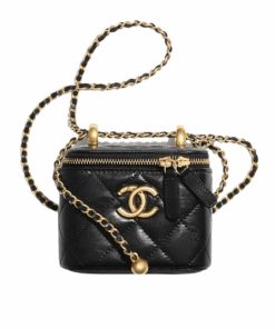 Chanel Small Vanity With Chain Black 12Cm