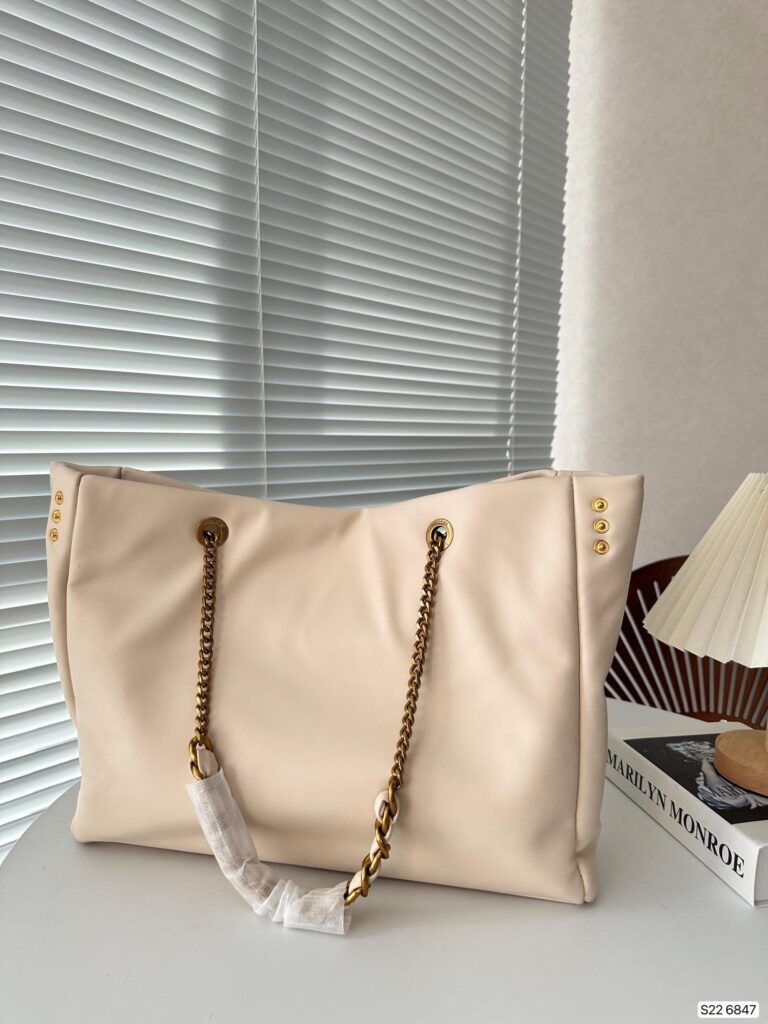 Chanel Tote Bag With Chain Beige 40Cm - Image 8