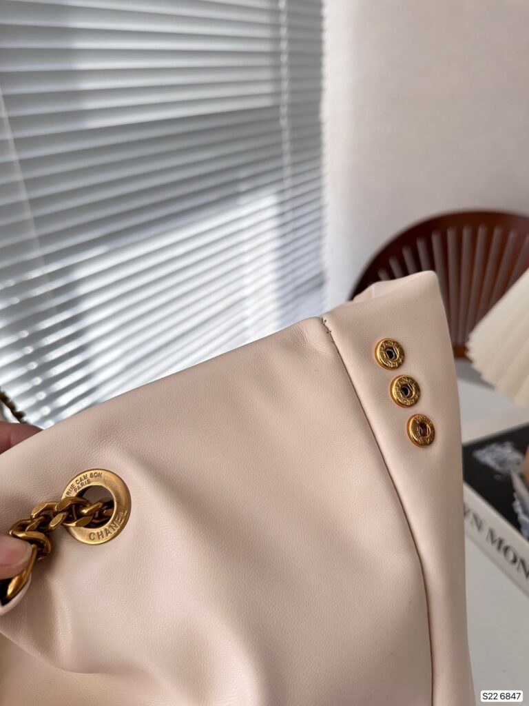 Chanel Tote Bag With Chain Beige 40Cm - Image 7