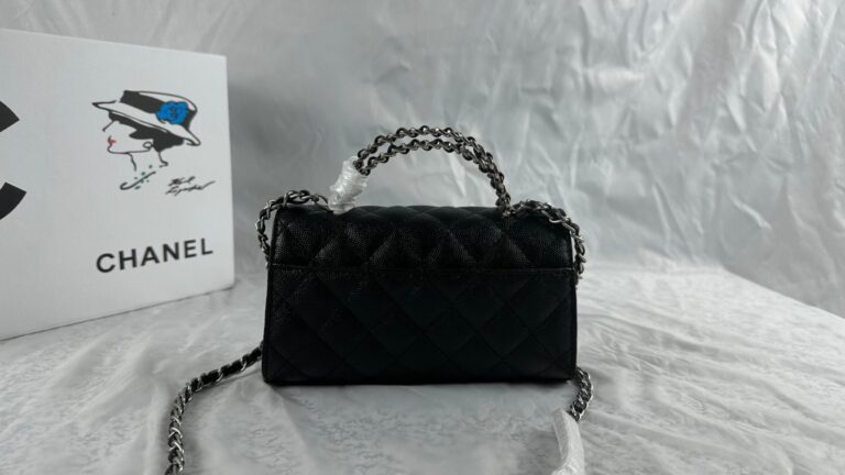 Chanel 23P Clutch With Chain Bag With Top Handle Black 19Cm - Image 4