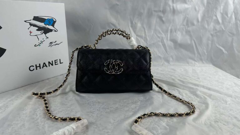 Chanel 23P Clutch With Chain Bag With Top Handle Black 19Cm - Image 6