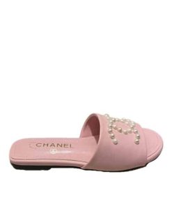 Chanel Cc Pearl Slippers Light Pink