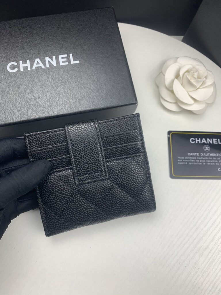 Chanel Card Holder Black With Gold Hardware 12Cm - Image 2