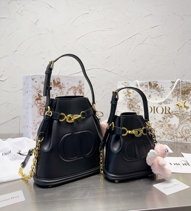 Dior Medium C'Est Dior Bag Cd Embossed Calfskin Black 25Cm M2271Ubha M900 - Image 2