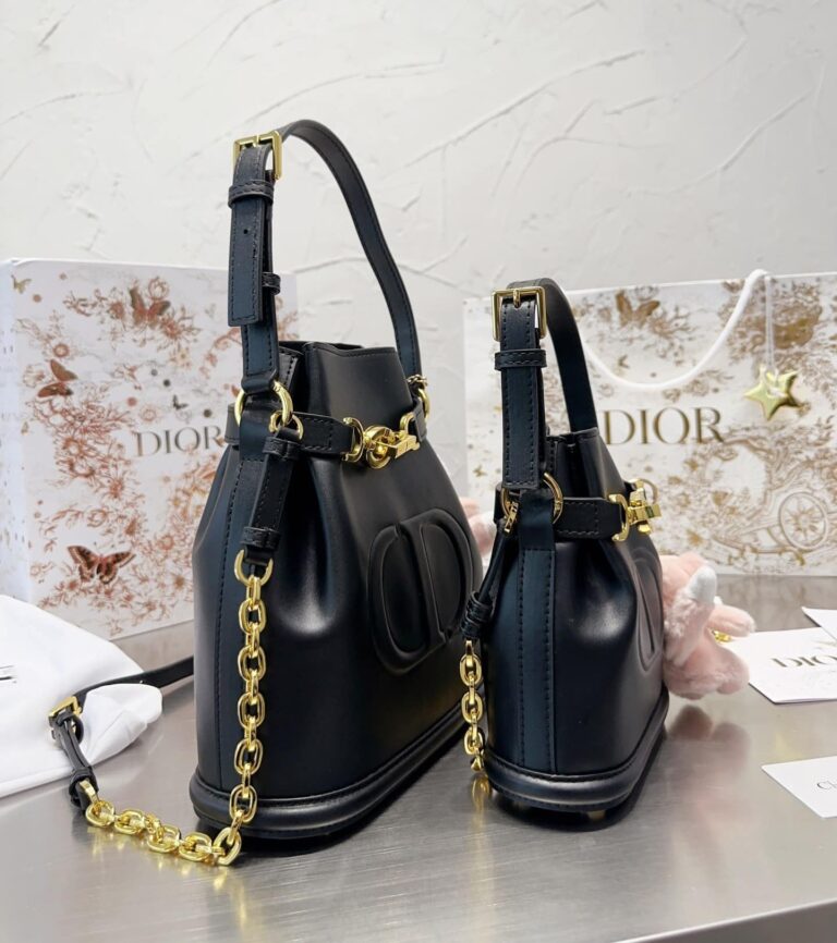 Dior Medium C'Est Dior Bag Cd Embossed Calfskin Black 25Cm M2271Ubha M900 - Image 3