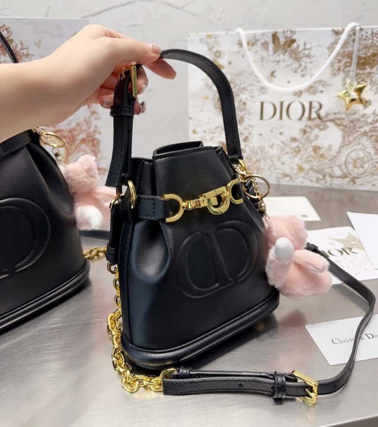 Dior Medium C'Est Dior Bag Cd Embossed Calfskin Black 25Cm M2271Ubha M900 - Image 4