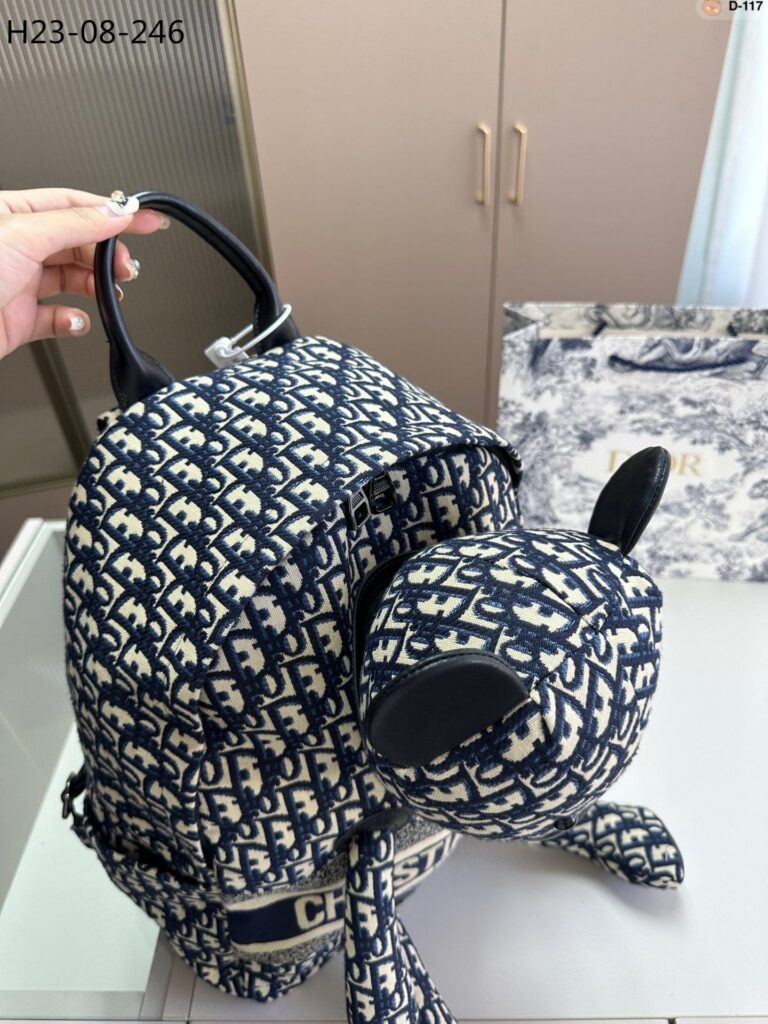 Dior Backpack Bear Dior Oblique Jacquard Black 38Cm - Image 4