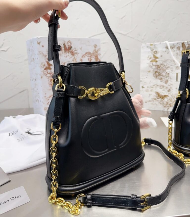 Dior Medium C'Est Dior Bag Cd Embossed Calfskin Black 25Cm M2271Ubha M900 - Image 5