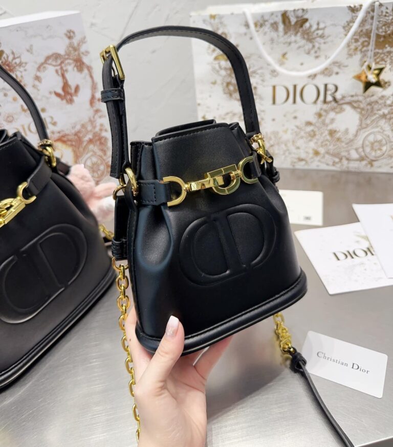 Dior Medium C'Est Dior Bag Cd Embossed Calfskin Black 25Cm M2271Ubha M900 - Image 6