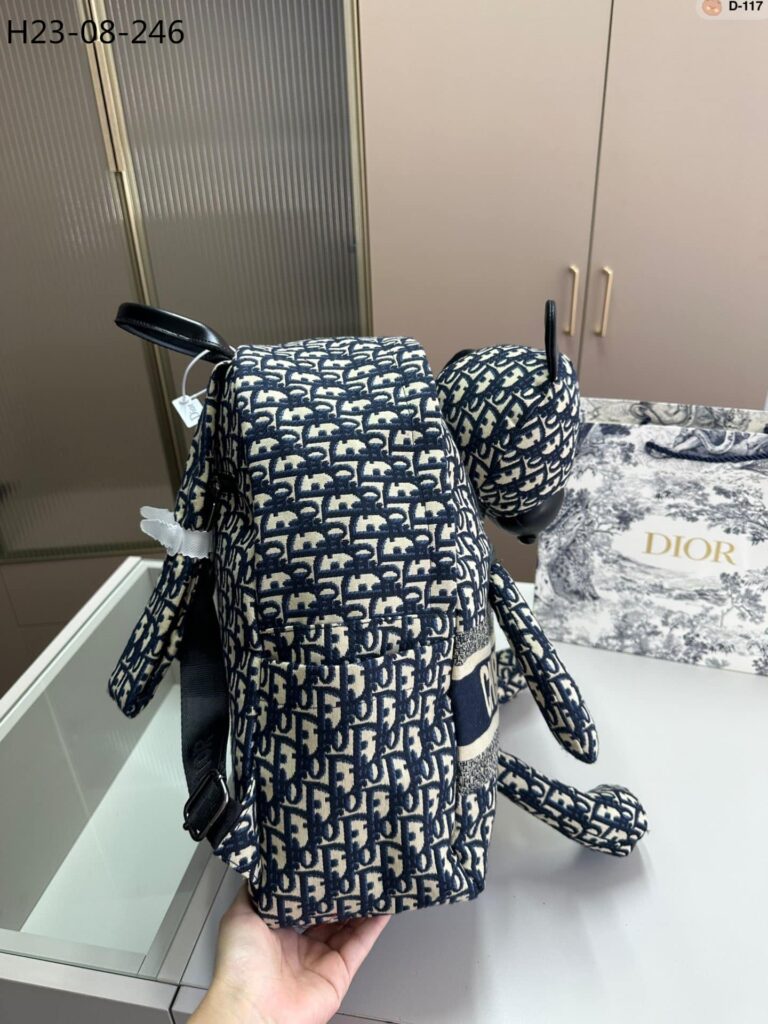 Dior Backpack Bear Dior Oblique Jacquard Black 38Cm - Image 6