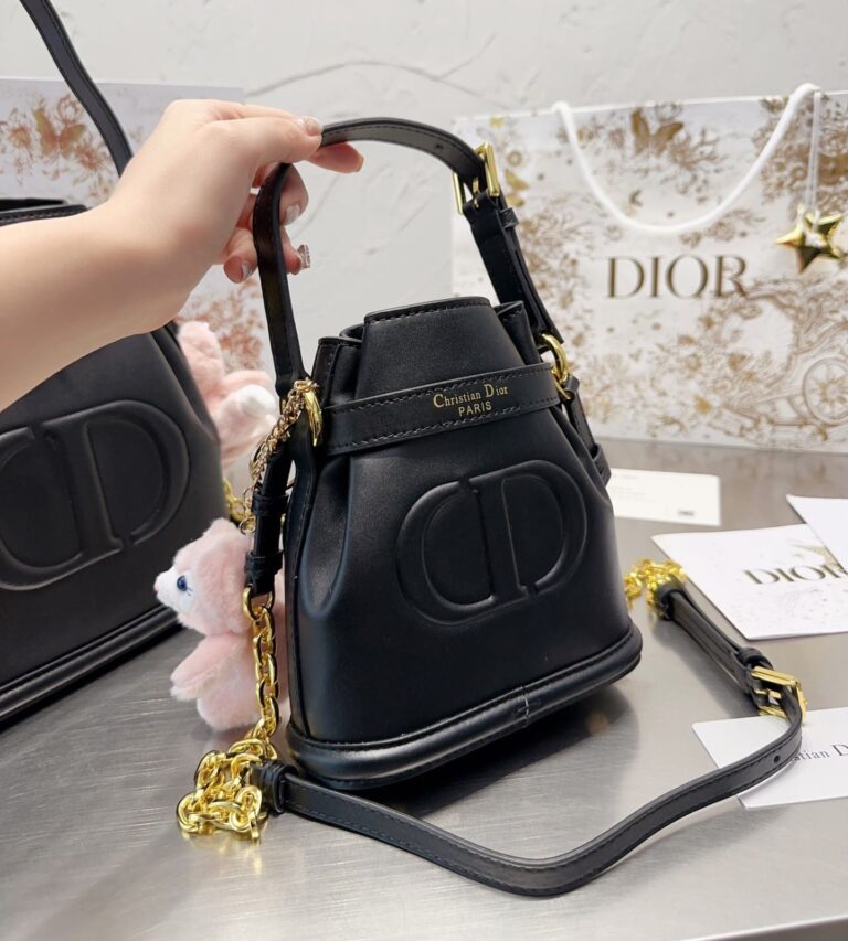 Dior Medium C'Est Dior Bag Cd Embossed Calfskin Black 25Cm M2271Ubha M900 - Image 8