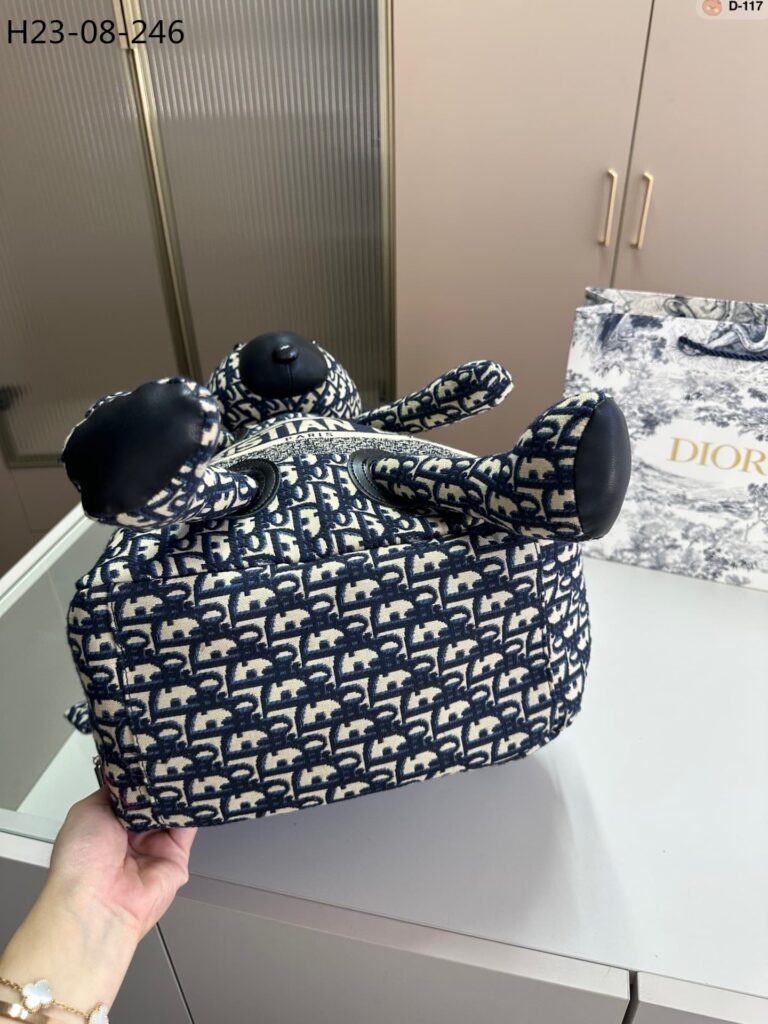 Dior Backpack Bear Dior Oblique Jacquard Black 38Cm - Image 8