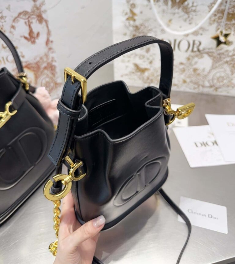 Dior Medium C'Est Dior Bag Cd Embossed Calfskin Black 25Cm M2271Ubha M900 - Image 10