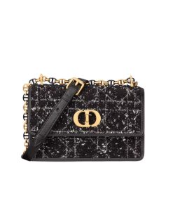 Dior Miss Caro Mini Bagblack Cannage Tweed Embroidery Black 19Cm S5169Umfy M911