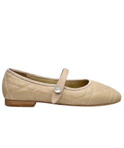 Dior Ballet Flat Beige Quilted Cannage Calfskin