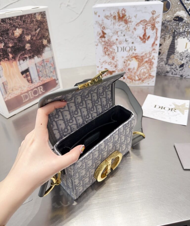 Dior 30 Montaigne Box Bag Gray Dior Oblique Jacquard 18Cm M9204Utzq M932 - Image 2