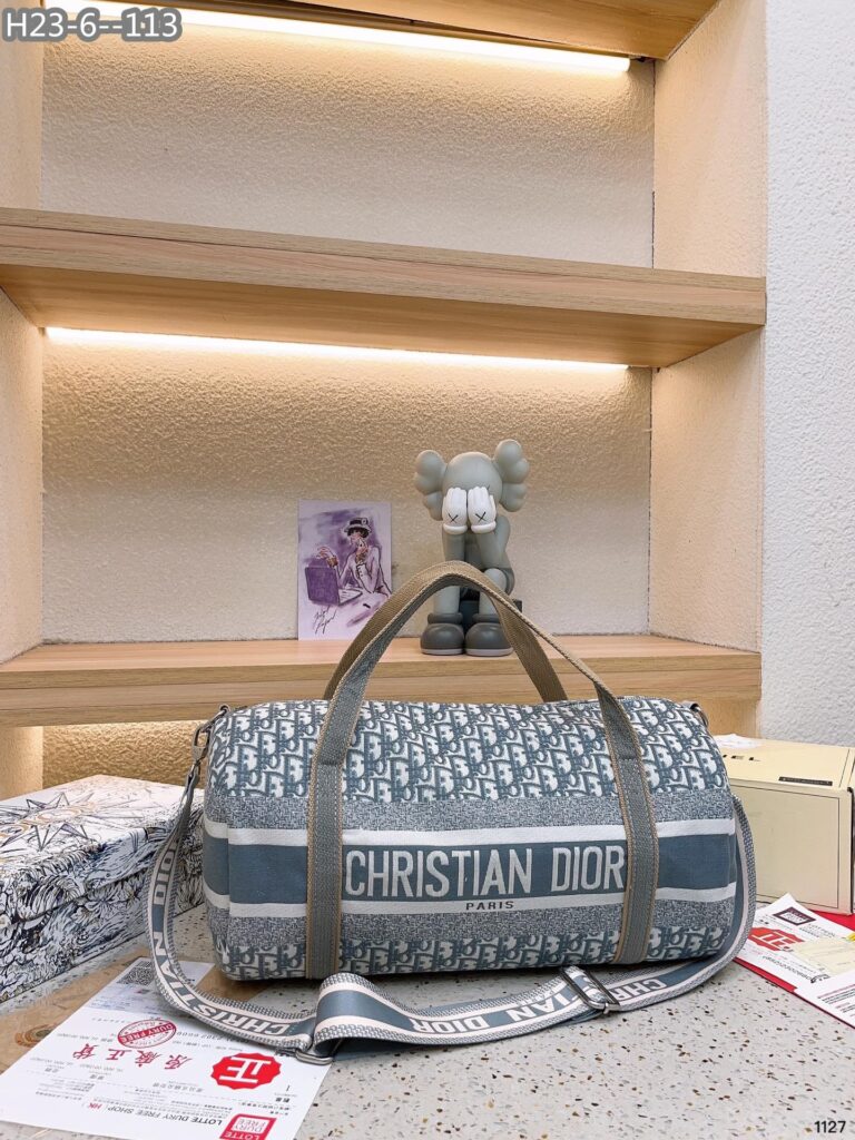 Dior Oblique Holdall Travel Duffle Bag Gray 40Cm - Image 2