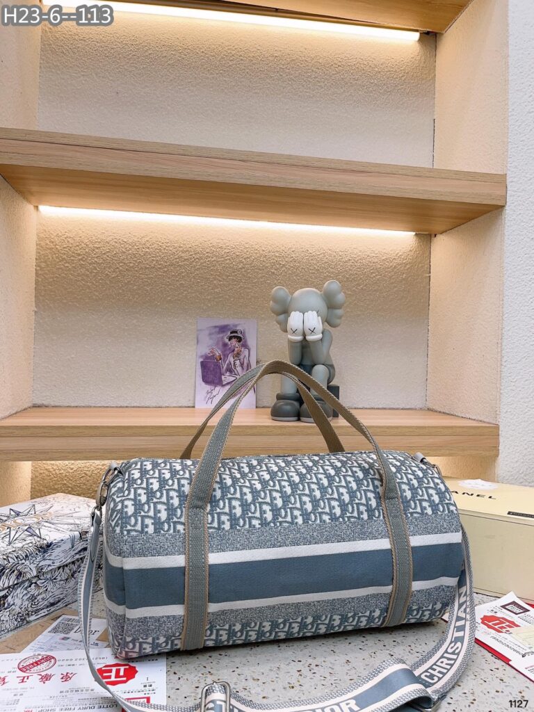 Dior Oblique Holdall Travel Duffle Bag Gray 40Cm - Image 3