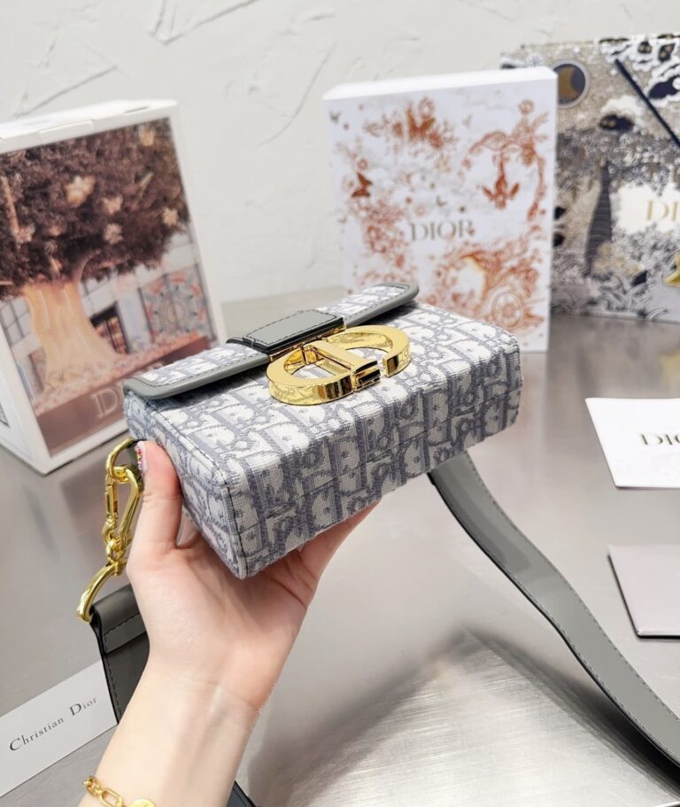 Dior 30 Montaigne Box Bag Gray Dior Oblique Jacquard 18Cm M9204Utzq M932 - Image 5